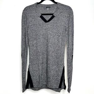 Smartwool Shadow Pine Tunic Sweater Merino Wool Gray/Black Womens Sz Small